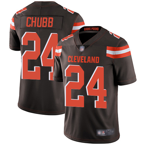Cleveland Browns Nick Chubb Men Brown Limited Jersey #24 NFL Football Home Vapor Untouchable